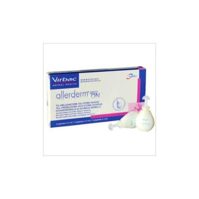 Virbac Allerderm Spot-On 6 Pipetas de 4 mL para perros y gatos - Cuidado dermatológico
