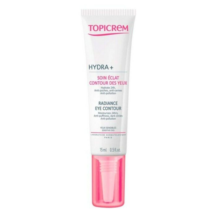Topicrem HYDRA + radiance Contorno de Ojos Gel Crema Piel Sensible Revitalizante Anti-Ojeras, Bolsas y Fatiga 15 ml