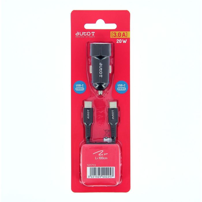 Kit de cargador para coche - AUTO T - 540225 - USB-C - 20 W - 5 A 2 Kit de cargador para coche - AUTO T - 540225 - USB-C - 20 W - 5 A 2