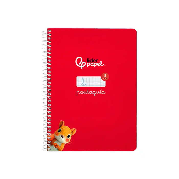 Liderpapel Cuaderno espiral Pautaguía A5, Tapa Dura, 80 Hojas, Papel 90gr, Cuadro Pautado 5mm, Rojo 1 Liderpapel Cuaderno espiral Pautaguía A5, Tapa Dura, 80 Hojas, Papel 90gr, Cuadro Pautado 5mm, Rojo 1