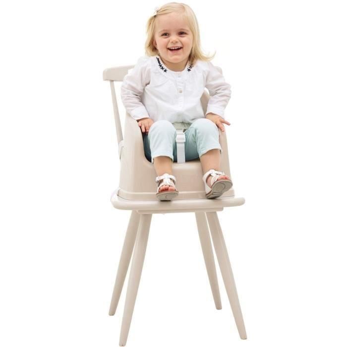 Thermobaby Silla elevadora Block, compacta y transportable con arnés de 3 puntos para seguridad y comodidad del bebé, marrón brillante 1