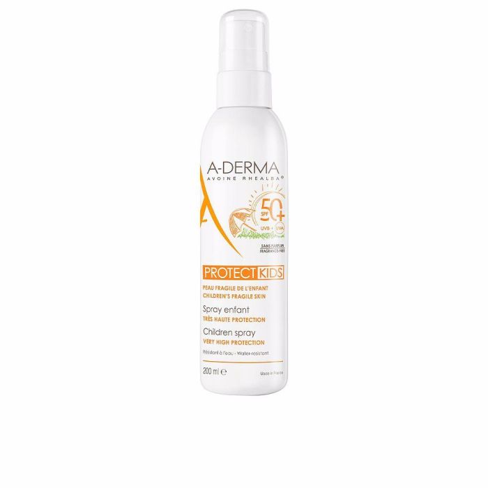 A-DERMA PROTECT KIDS spray solar infantil SPF50+ 200 ml - Protección muy alta para pieles sensibles, resistente al agua y sin fragancia A-DERMA PROTECT KIDS spray solar infantil SPF50+ 200 ml - Protección muy alta para pieles sensibles, resistente al agua y sin fragancia