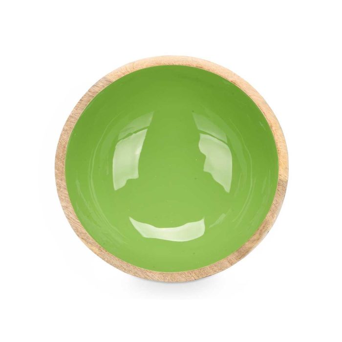 Bol de madera con mango verde, 24 cm - Giftdecor (6 Unidades) 2 Bol de madera con mango verde, 24 cm - Giftdecor (6 Unidades) 2