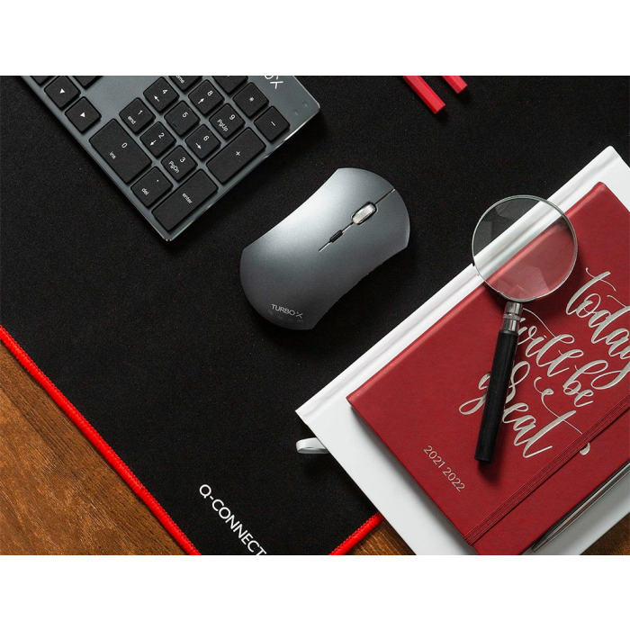 Q-connect Alfombrilla XXL Negra con Borde Rojo para Ratón 900x400 mm 9