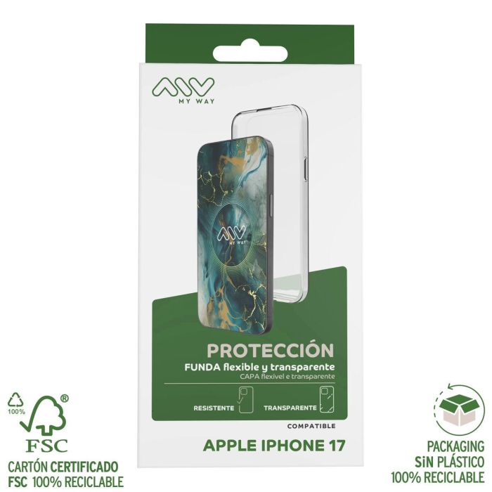 myway funda compatible con Apple iPhone 17 transparente 2