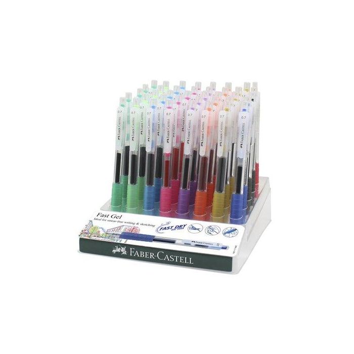 Faber Castell Bolígrafo Roller Fast Gel Grip 0.7 mm - Expositor 40 Unidades Surtidas