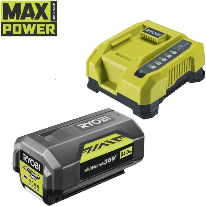 Ryobi 36V Lithumplus 4.0 AH Batería - 1 RY36BC60A -140 Cargador rápido. 1 Ryobi 36V Lithumplus 4.0 AH Batería - 1 RY36BC60A -140 Cargador rápido. 1
