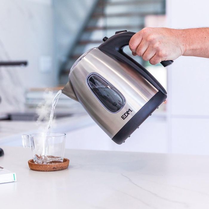 Edm Hervidor de Agua Eléctrico Kettle 2200W 1.7L Acero Inoxidable 3