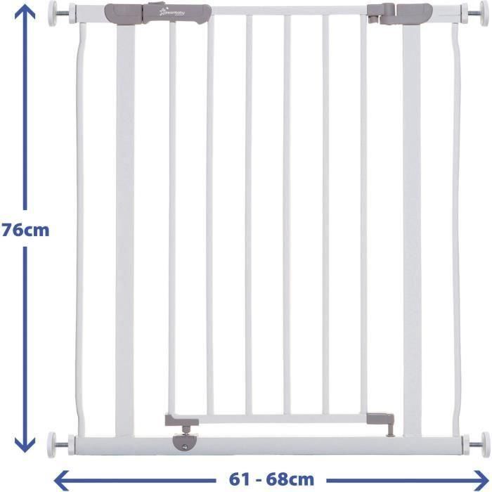 Barrera de seguridad - DREAMBABY - AVA - Montada a presión - 61-68 x 76 cm - Doble cierre - Blanco 1 Barrera de seguridad - DREAMBABY - AVA - Montada a presión - 61-68 x 76 cm - Doble cierre - Blanco 1