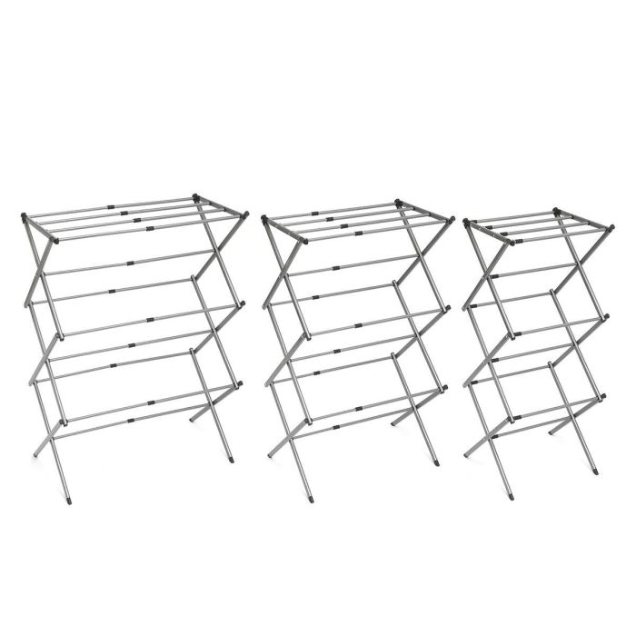 Tendedero Metálico Plegable y Extensible con 3 Alturas Cloxy InnovaGoods 11 barras 16 Tendedero Metálico Plegable y Extensible con 3 Alturas Cloxy InnovaGoods 11 barras 16