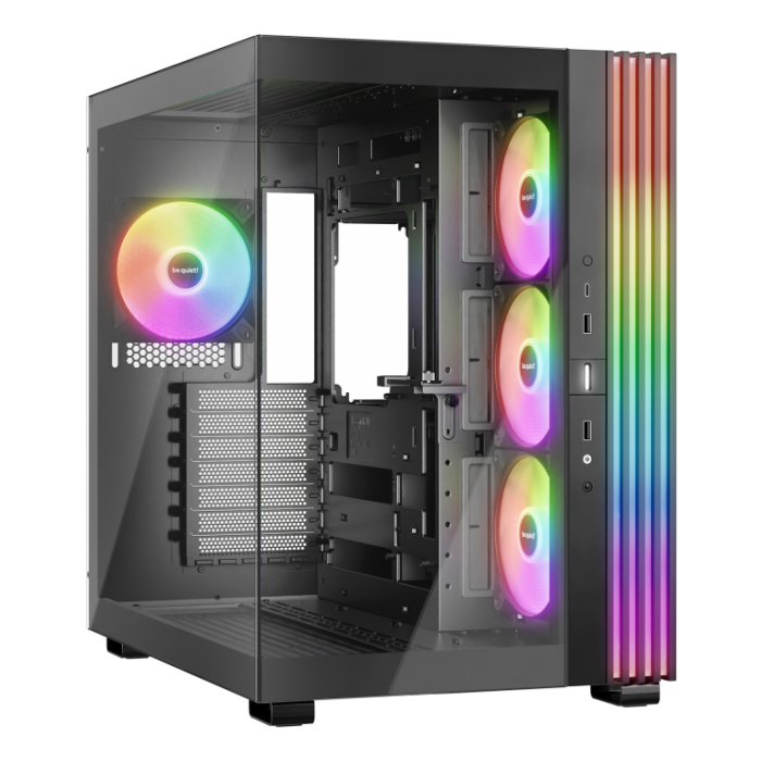 be quiet! LIGHT BASE 600 LX Black Midi Tower PC Gaming ATX con Ventana Lateral, Iluminación Multi y USB-C