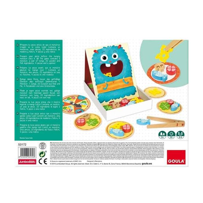 Goula Juego de Destreza Hungry Monster de Madera - Prepara la Pizza del Monstruo Tragón para Niños 3+ Años (Hasta 4 Jugadores) 7 Goula Juego de Destreza Hungry Monster de Madera - Prepara la Pizza del Monstruo Tragón para Niños 3+ Años (Hasta 4 Jugadores) 7