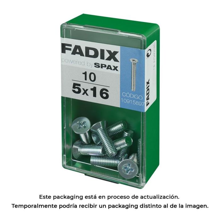 Fadix 10915897 Tornillo métrica cabeza plana M 5 x 16mm caja 10 unid. 0 Fadix 10915897 Tornillo métrica cabeza plana M 5 x 16mm caja 10 unid. 0