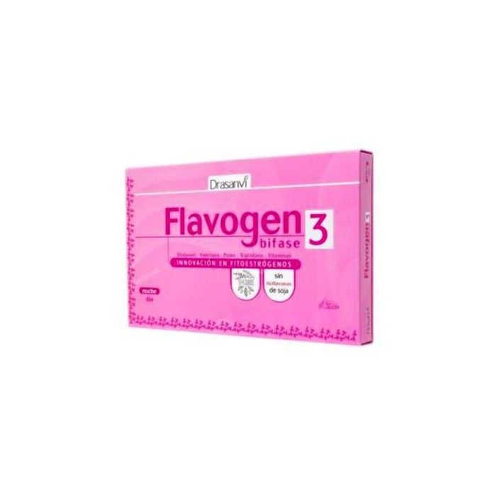 DRASANVI Flavogen Bifase 3 60 Cápsulas Día y Noche con Polen, Shatavari, Valeriana y Triptófano