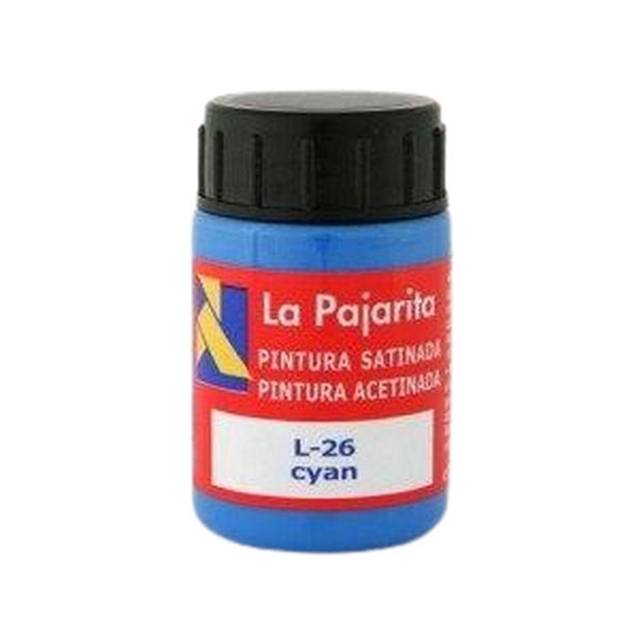 Témpera La Pajarita Cyan L-26 6 Piezas Escolar Satinado Azul 1