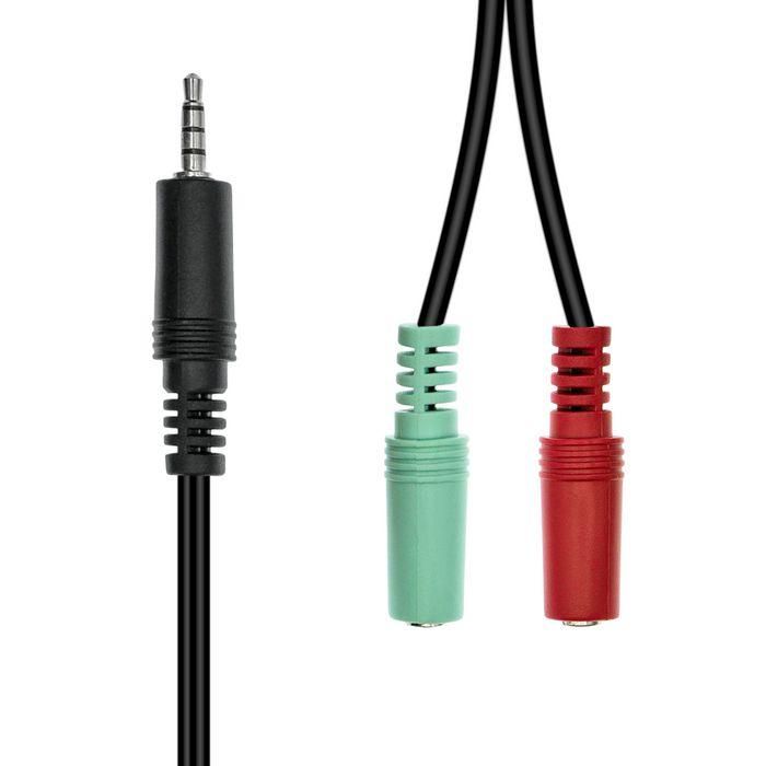 ProXtend Mini-Jack 4-Pin a 2x 3-Pin Cable M/H Negro 30cm 1