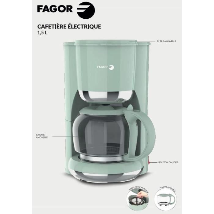 Cafetera de filtro - FAGOR - FG1560 - 1,5L - 12 tazas - Mantiene caliente 4 Cafetera de filtro - FAGOR - FG1560 - 1,5L - 12 tazas - Mantiene caliente 4