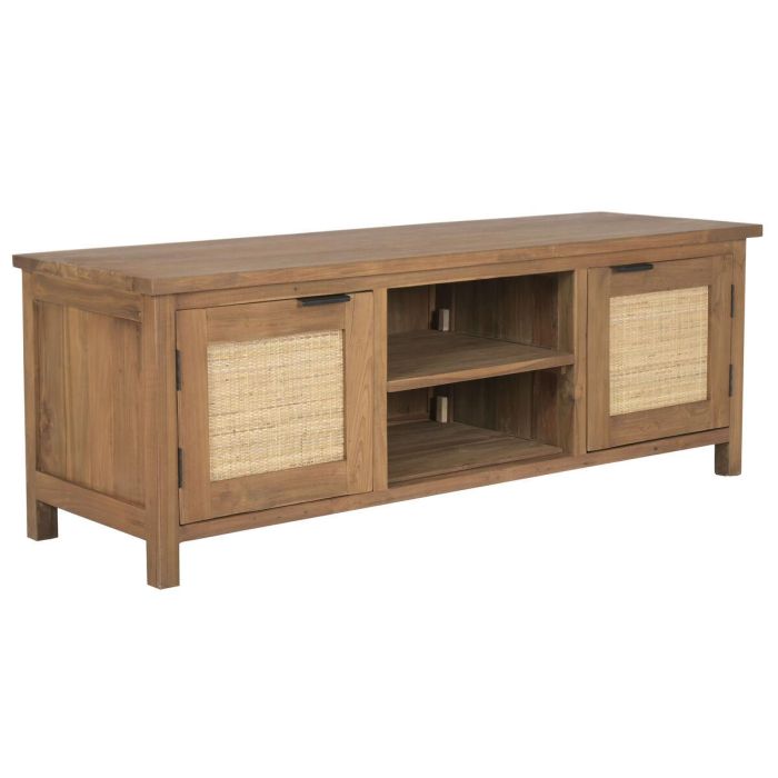 DKD Home Decor Mueble TV Balinés de Madera Teca Reciclada y Ratán 140 x 45 x 50 cm 0 DKD Home Decor Mueble TV Balinés de Madera Teca Reciclada y Ratán 140 x 45 x 50 cm 0