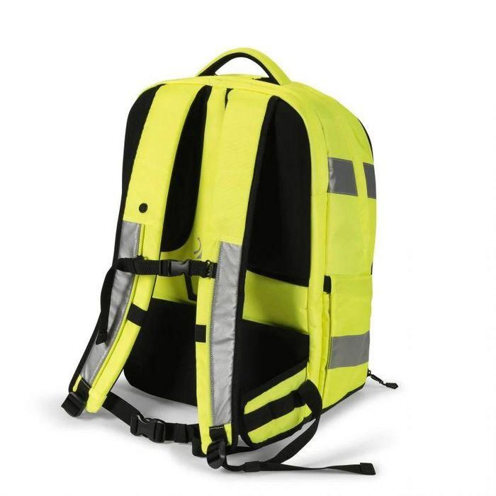 Dicota Mochila Hi-Vis 32-38L TPU 600D rPET Amarillo 360x520x260mm 1.64kg Alta Visibilidad Certificada EN ISO 20471:2013 1