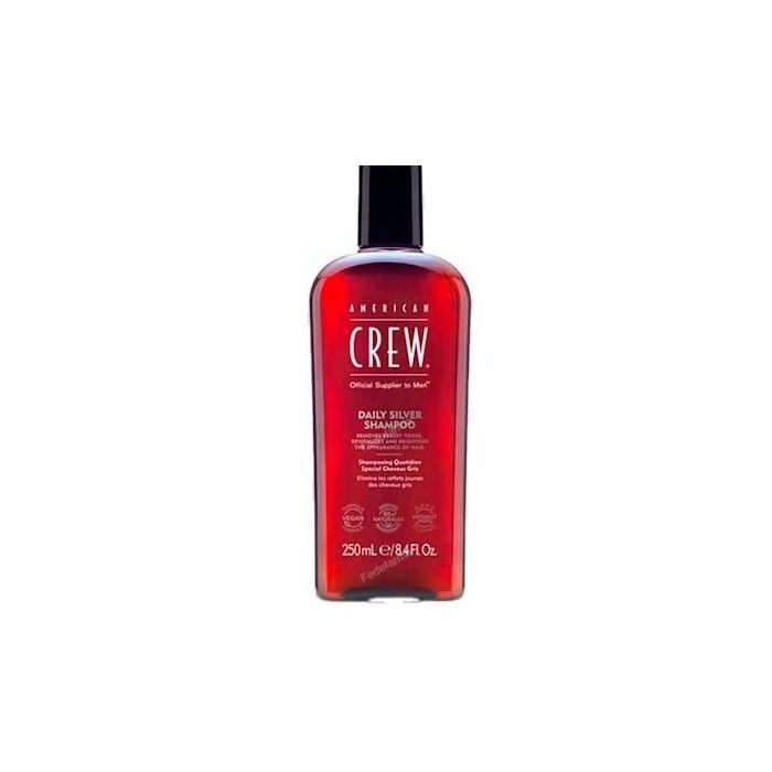 American Crew Champú Daily Silver Hidratante para Cabellos Blancos o Canas 250 ml