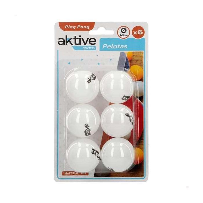 Aktive Sports Pelotas de Ping Pong de Polipropileno - Pack de 6 Unidades en Blister