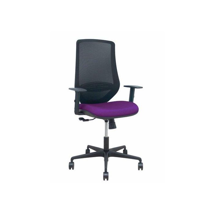 Silla Piqueras Y Crespo Mardos Brazos Regulables Ergonomica Mecanismo Basculante Respaldo Malla Negra Asiento Tapizado Bali Morado