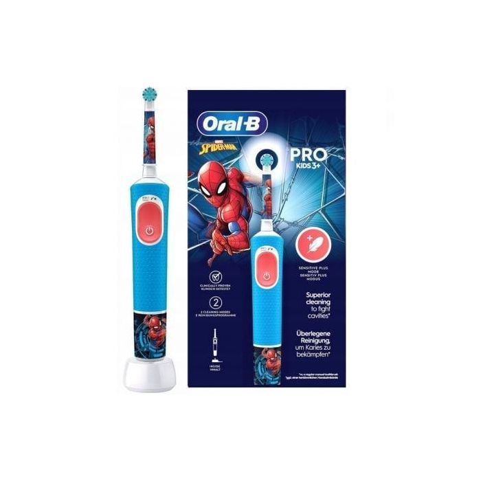 Braun Oral-B CEP VPRO 103 SPID Cepillo Dental Eléctrico Vitality Pro 103 Spiderman para Niños con Modo Sensitivo y Disney Magic Timer
