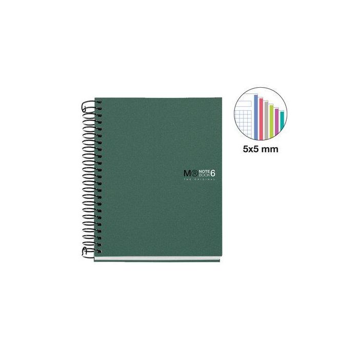 Bloc Miquelrius The Original Notebook 6 Micro.Tapa Pp A6 150H 70G Cuadric.5X5 Kaki (Set de 5)