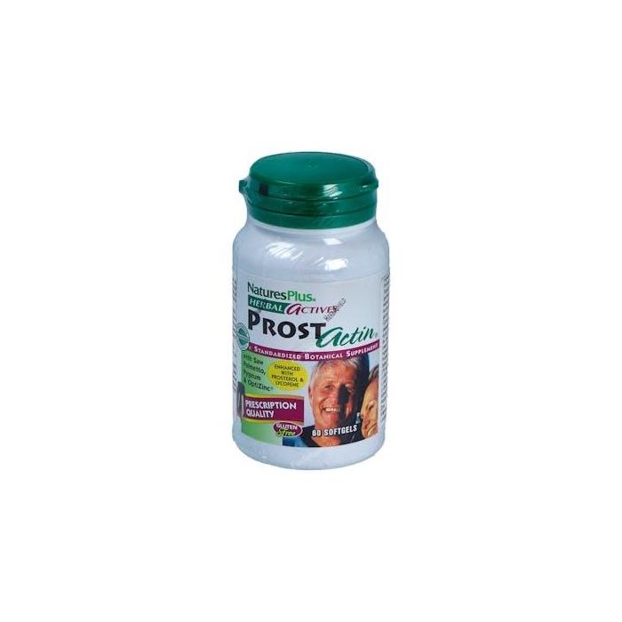 NATURES PLUS Prostactin 60 Perlas, Sabal, Pygeum y Zinc, Bienestar Masculino y Próstata