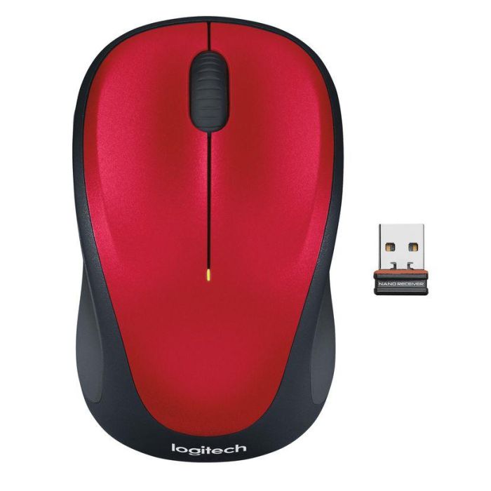 Logitech Ratón Inalámbrico M235, RF Wireless, Rojo