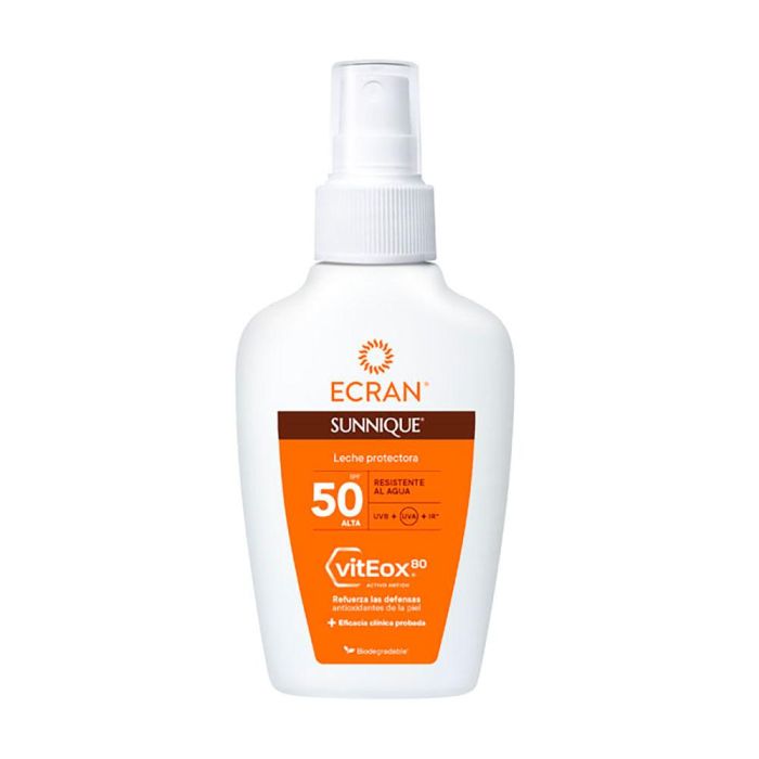 Ecran Sunnique Leche Protectora SPF50 Spray - Protección UVA/UVB, Enriquecido con VitEox80, 100 ml Ecran Sunnique Leche Protectora SPF50 Spray - Protección UVA/UVB, Enriquecido con VitEox80, 100 ml