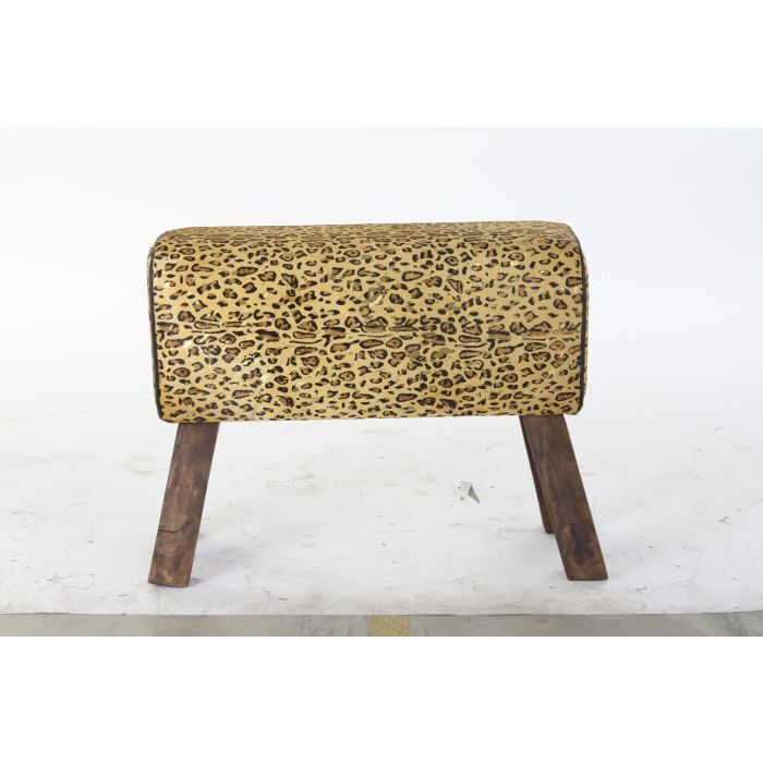 DKD Home Decor Reposapiés Colonial Marrón Negro Madera Piel 67 x 51 x 30 cm 3 DKD Home Decor Reposapiés Colonial Marrón Negro Madera Piel 67 x 51 x 30 cm 3