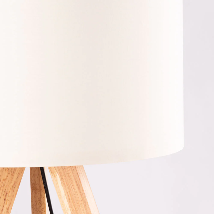 Lámpara de Suelo "Pyongyang" Trípode Madera Pantalla Tela Casquillo E27 [OPV-780SGN2423] 22