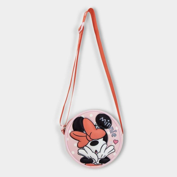 Bolso Bandolera 3D Minnie Mouse Rojo 13 x 13 x 4 cm 3