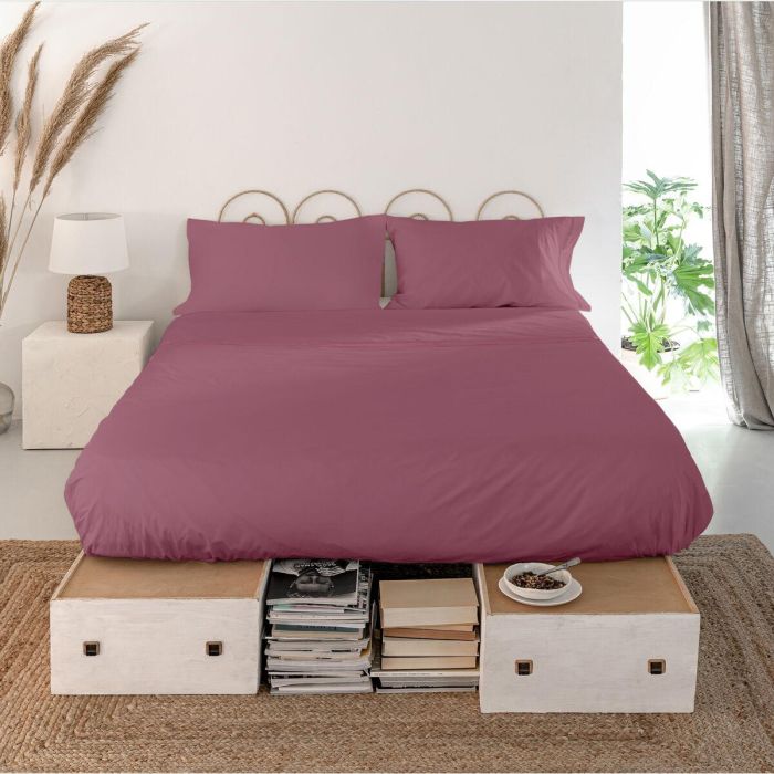 Sábana Encimera HappyFriday Basic Magenta Cama de 80/90 2