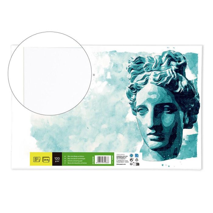 Bloc Dibujo Liderpapel Artistico Encolado 210x297 mm 30 Hojas 120 gr-M2 Sin Recuadro