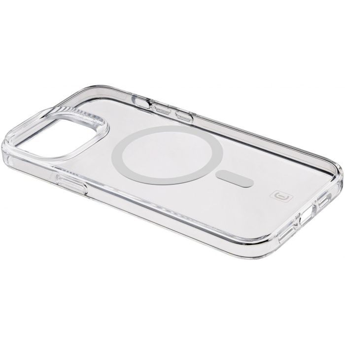 Cellularline Funda Gloss MagSafe para Apple iPhone 15 Transparente - Resistente a Impactos y Rayones, Compatible con Carga Inalámbrica