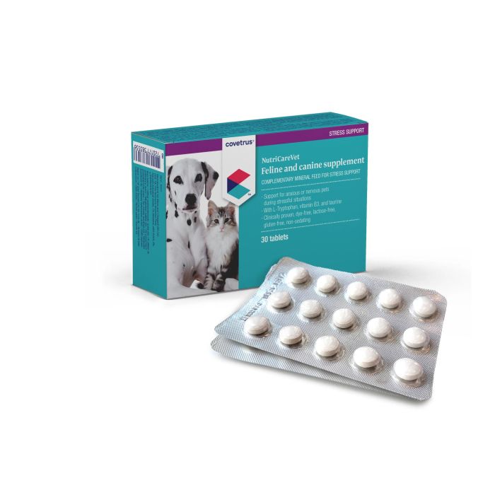 Covetrus Nutricarevet Antiestrés Felino y Canino 30 Comprimidos - Complemento Alimentario para Perros y Gatos