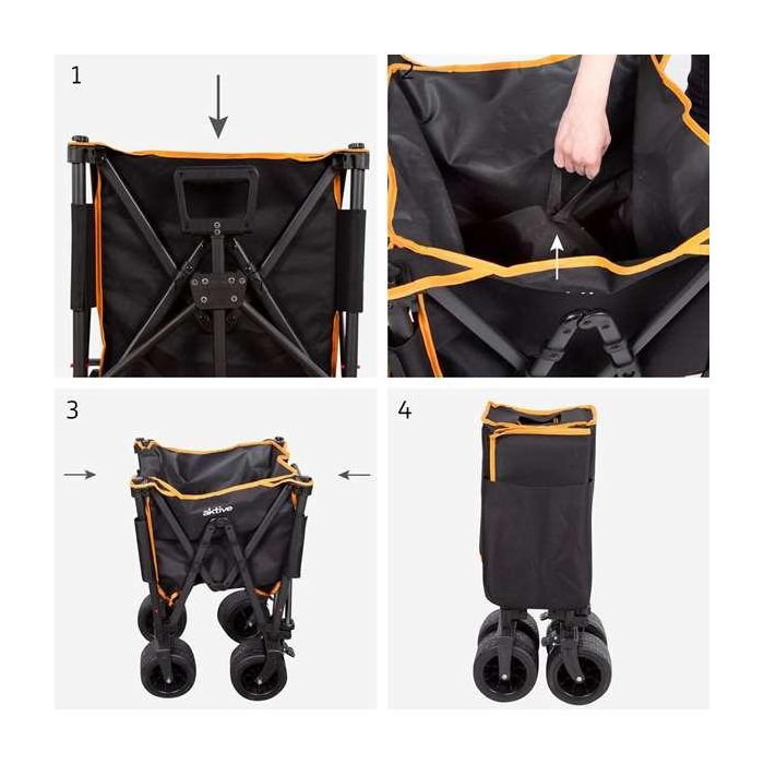 Carro de playa plegable 52x52x71/105cm con ruedas 17x10cm 4 Carro de playa plegable 52x52x71/105cm con ruedas 17x10cm 4
