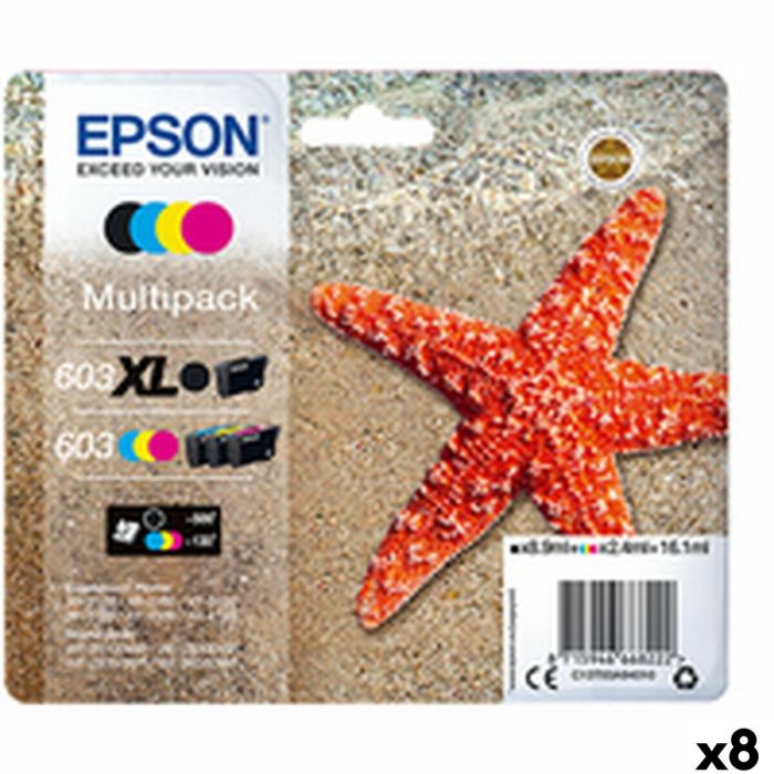 Cartucho de Tinta Original Epson Negro/Cian/Magenta/Amarillo (8 Unidades) 3 Cartucho de Tinta Original Epson Negro/Cian/Magenta/Amarillo (8 Unidades) 3