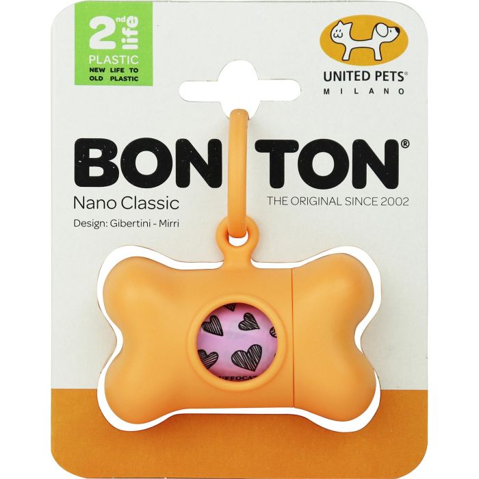 United Pets Bon Ton Nano Classic 2nd Life Recoge Bolsas Perros Naranja Plástico Reciclado 1