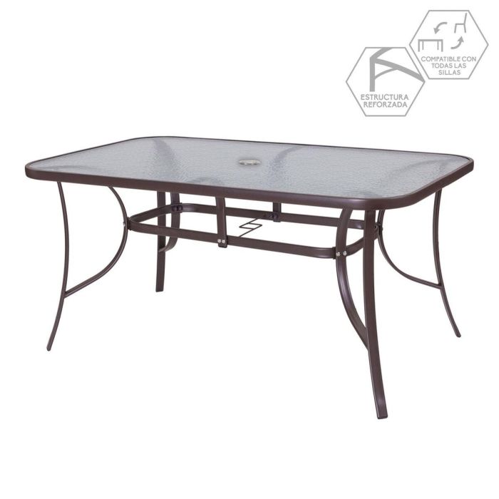 Mesa de Comedor Neila 150 x 90 x 72 cm Cristal Acero 2 Mesa de Comedor Neila 150 x 90 x 72 cm Cristal Acero 2