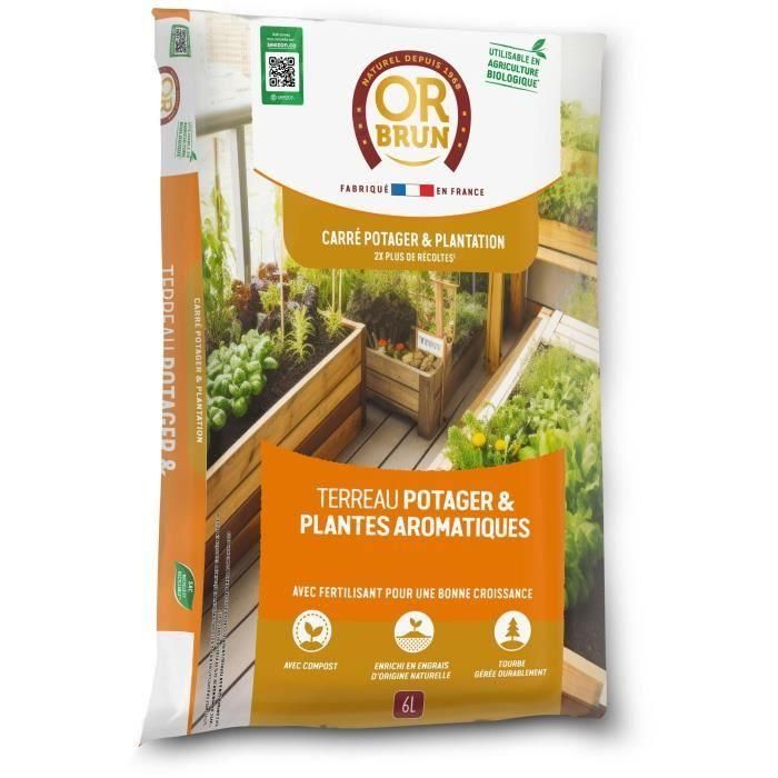 Or Brun OBRTARO6U Tierra para hortalizas y plantas aromáticas 6L - Crecimiento rápido Or Brun OBRTARO6U Tierra para hortalizas y plantas aromáticas 6L - Crecimiento rápido
