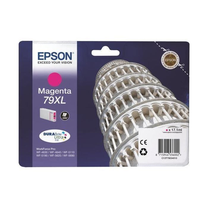 Epson Cartucho Magenta 79XL 2000 paginas WorkForce Pro WF-5xxx Series Epson Cartucho Magenta 79XL 2000 paginas WorkForce Pro WF-5xxx Series