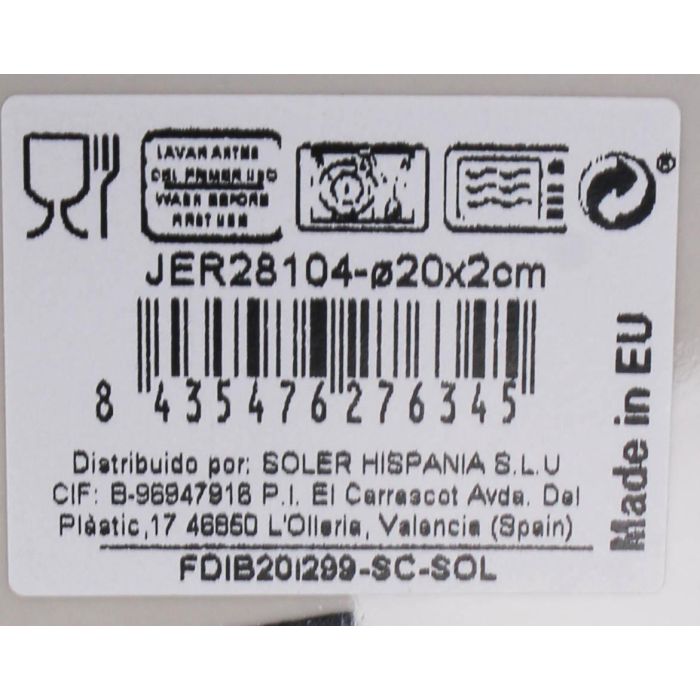 La Mediterranea Plato de Postre Jerica Iberica Brillo 20 cm (12 Unidades) 2