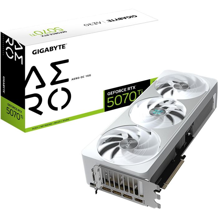 Gigabyte GV-N507TAERO OC-16GD Tarjeta Gráfica GeForce RTX 5070 Ti AERO OC 16GB GDDR7 Blanca 3 Fan 0 Gigabyte GV-N507TAERO OC-16GD Tarjeta Gráfica GeForce RTX 5070 Ti AERO OC 16GB GDDR7 Blanca 3 Fan 0