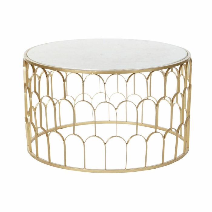 Mesa Centro Glam DKD Home Decor Dorado Blanco 87 x 51.5 x 87 cm