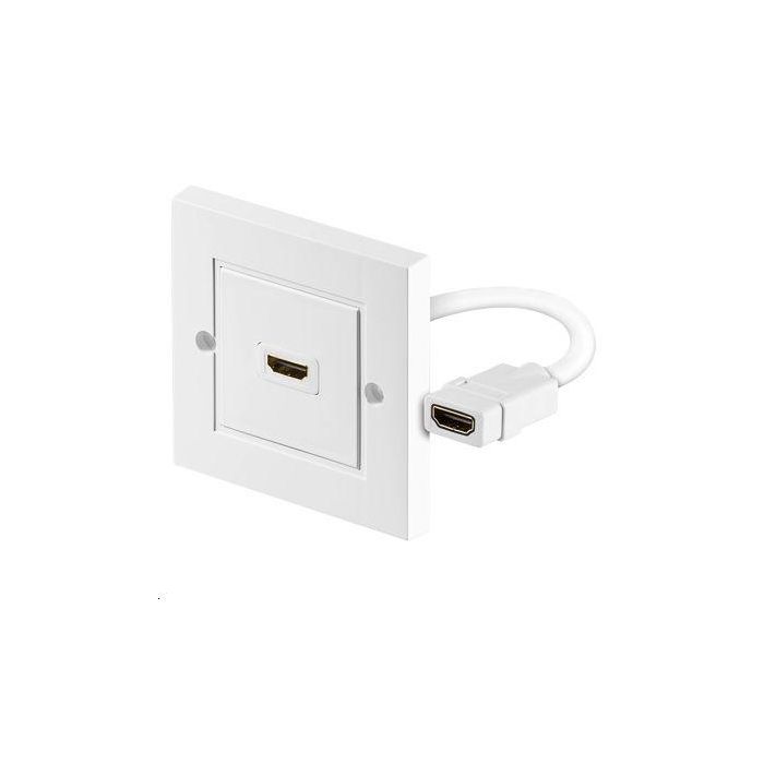 MicroConnect Toma de pared HDMI 4K - 1 puerto Plug & Play blanca (86x86mm)
