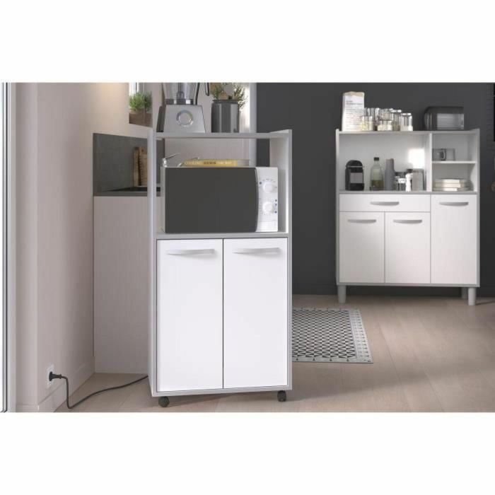 Oslo Carro de cocina L 60cm Blanco, 2 puertas, Melamina Mate, Patas Alu, 60x43x118 cm, Hecho en Francia 4 Oslo Carro de cocina L 60cm Blanco, 2 puertas, Melamina Mate, Patas Alu, 60x43x118 cm, Hecho en Francia 4