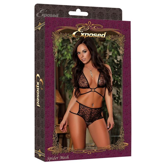 Conjunto de Lencería Exposed Negro (S/M) 1 Conjunto de Lencería Exposed Negro (S/M) 1